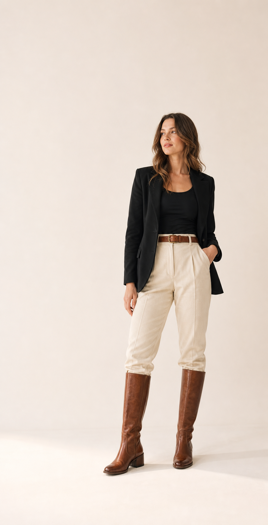Modelo con botas de cuero Morlua